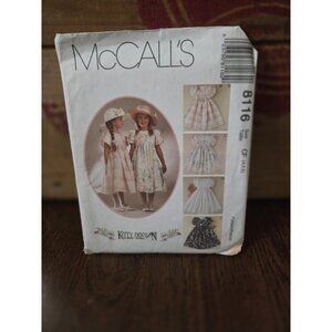 Vtg 8116 McCalls Size 4 5 6 Girl's Vintage Easter Dress Pattern CUT Kitty Benton